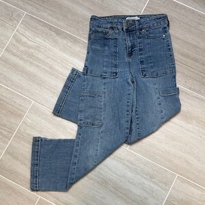 Celebrity Pink Girls' Medium Blue Cargo Jeans